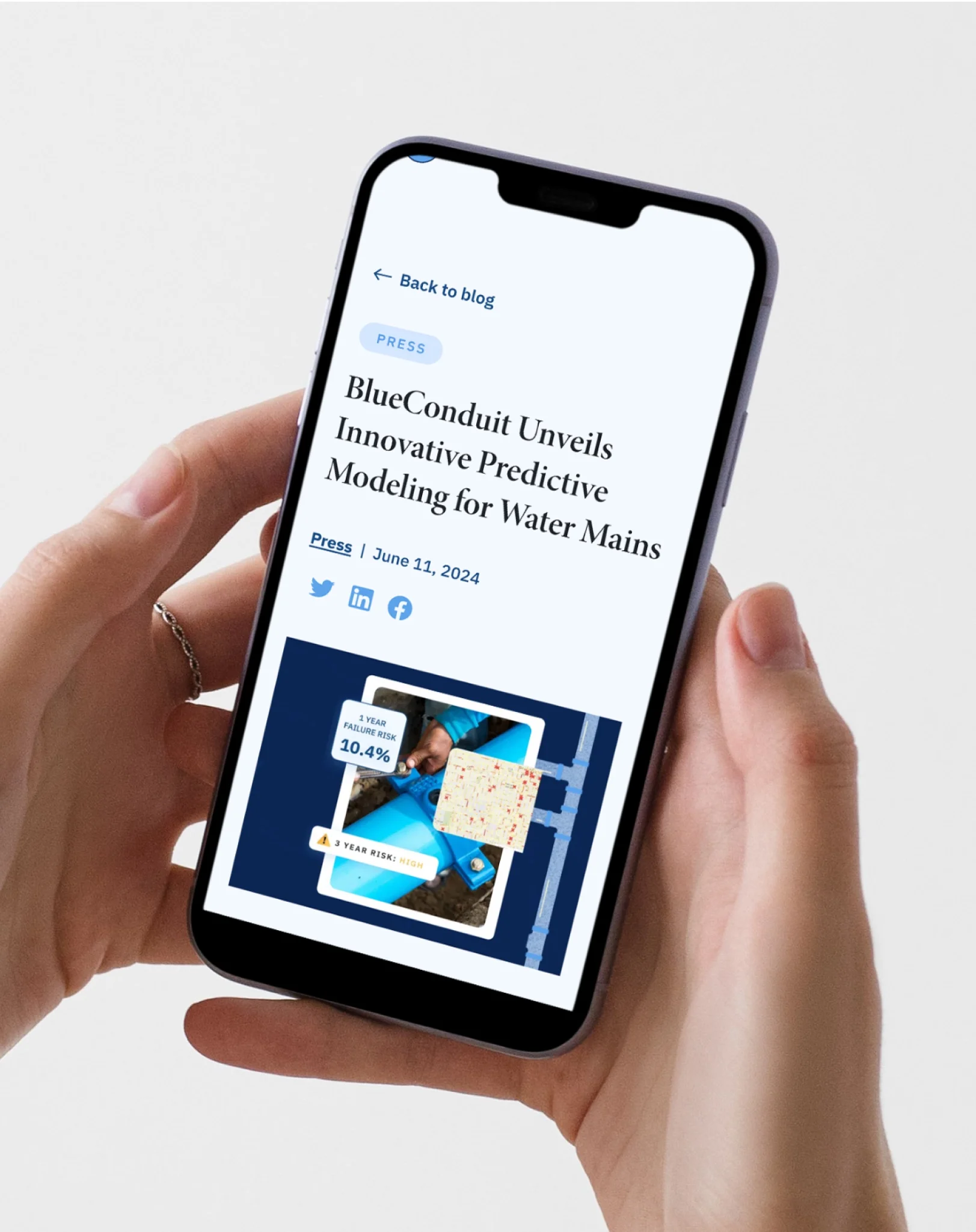 BlueConduit article on a phone